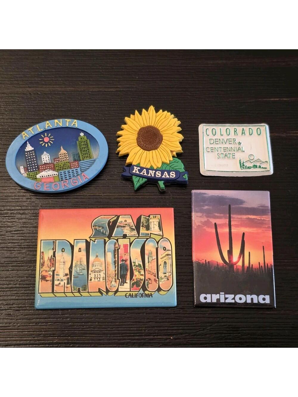 Travel Souvenir Refrigerator Magnets Arizona California Colorado Kansas Georgia